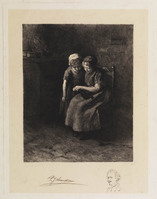 St G 063
<br/>
Meisje leert haar zusje breien
<br/>
<em>Arendzen, Petrus Johannes (1846 -1932)</em>